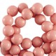 Acrylic beads 6mm round Shiny Dusty mauve pink